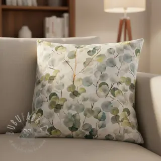 Decoratiestof Linenlook Eucalyptus boho leaf digital print