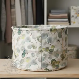 Decoratiestof Linenlook Eucalyptus boho leaf digital print