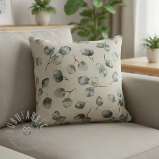 Decoratiestof Linenlook Eucalyptus watercolour branch