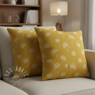 Decoratiestof Linenlook Elegant dandelion golden yellow