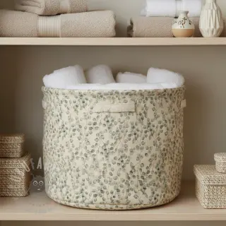 Decoratiestof Linenlook Little eucalyptus