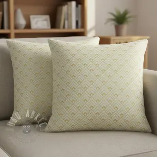 Dekoračná látka Linenlook Art deco cubes mint metallic premium