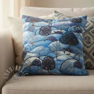 Decoratiestof Forest hill winter digital print