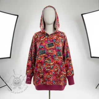 Sweaterstof Big eyes design En digital print