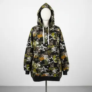 Teplákovina Graffiti army green digital print