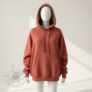 Geruwde sweaterstof JOGGING henna melange