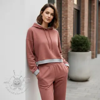 Geruwde sweaterstof JOGGING henna melange