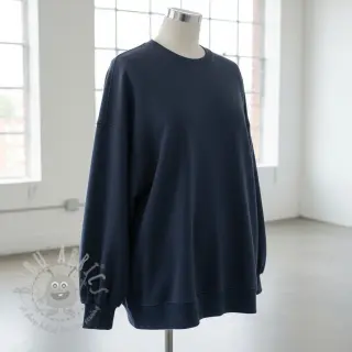 Geruwde sweaterstof JOGGING navy