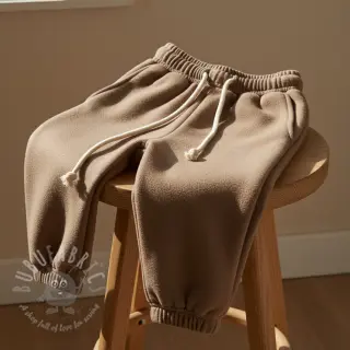 Geruwde sweaterstof JOGGING sand
