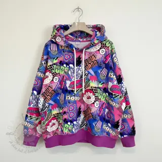 Sweaterstof Manga cobalt digital print