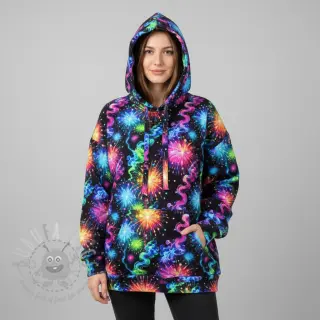 Sweaterstof Fire works design C digital print