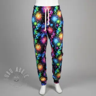Sweaterstof Fire works design C digital print
