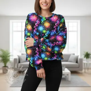 Sweaterstof Fire works design C digital print