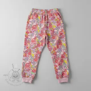 Sweaterstof Abstract flowers pink digital print