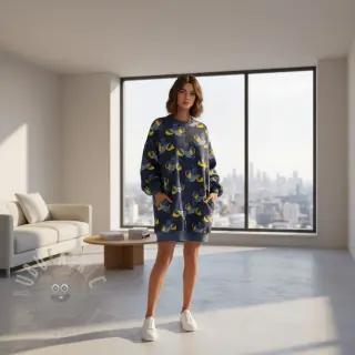 Sweaterstof Cool lobsters blue