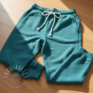 Geruwde sweaterstof JOGGING petrol