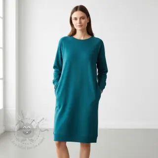Geruwde sweaterstof JOGGING petrol
