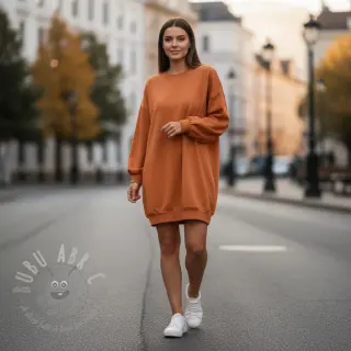 Geruwde sweaterstof JOGGING salmon