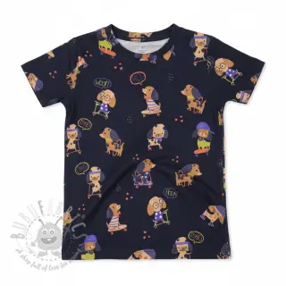 Tricot Dogs navy digital print