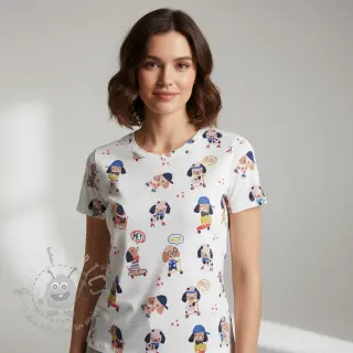 Tricot Dogs white digital print