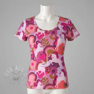 Tricot Unicorns mauve digital print