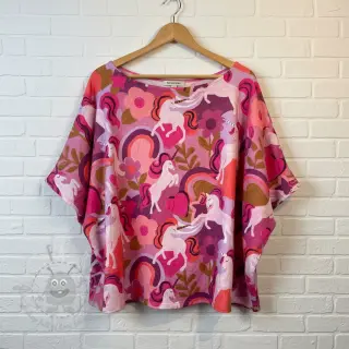 Tricot Unicorns mauve digital print