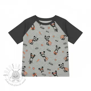 Tricot NEON Super heroes light grey melange