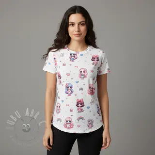 Tricot Dolls white digital print
