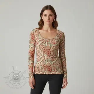 Tricot VISCOSE Unity orange digital print