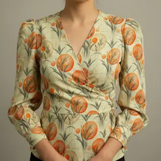 Úplet VISCOSE Enjoy The Silence orange digital print