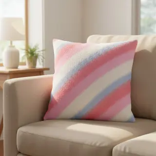 Umelá kožušina Rainbow diagonal stripe