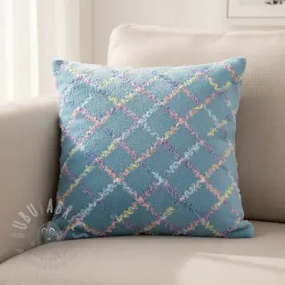 Kunstbont met tule MULTI blue shadow