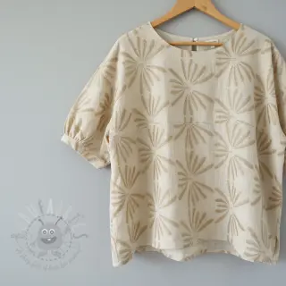 Viscose met linnen Desert flowers design A