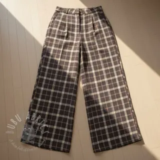 Viscose met linnen YARN DYED Block brown