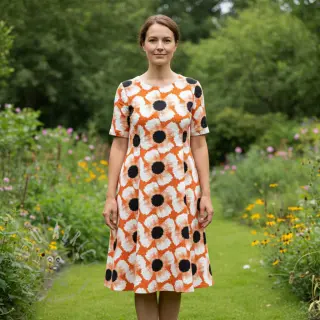 Viscose met linnen Waxflower design En digital print