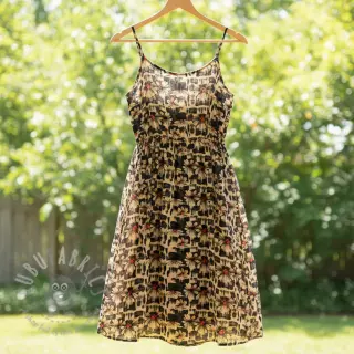 Viscose met linnen Daisy design B digital print