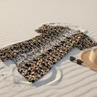 Viscose met linnen Daisy design B digital print