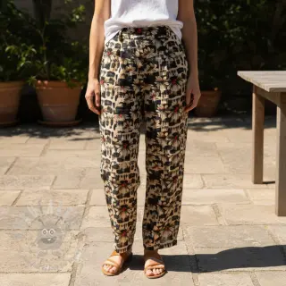 Viscose met linnen Daisy design B digital print
