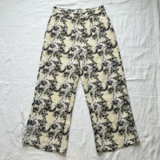 Viscose met linnen Hibiscus digital print