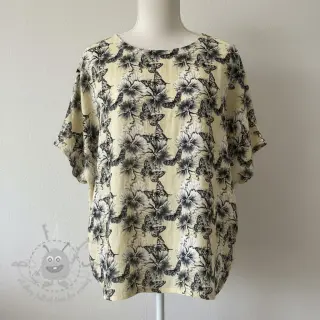 Viscose met linnen Hibiscus digital print