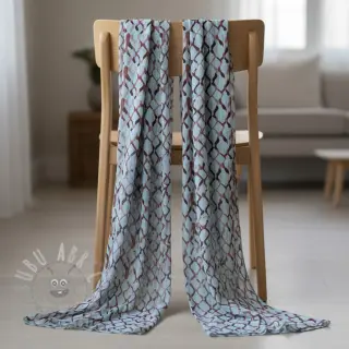 Viscose met linnen Ivy Diamonds design A digital print