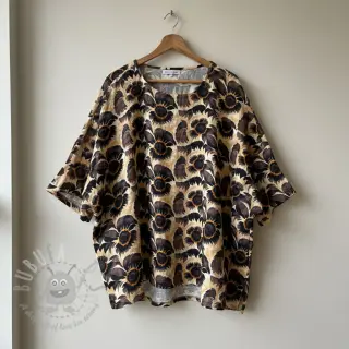 Viscose met linnen Sunlower design En digital print