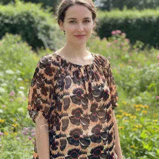 Viscose met linnen Sunlower design B digital print