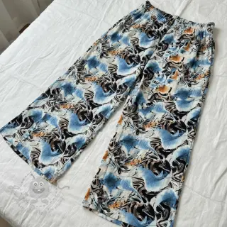 Viscose met linnen Paint chaos design A digital print