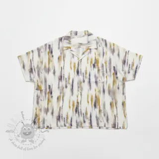 Viscose met linnen Natural Lin Lina green digital print