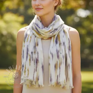Viscose met linnen Natural Lin Lina green digital print