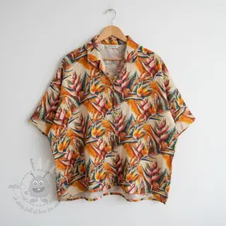 Viscose met linnen Marigold design A digital print