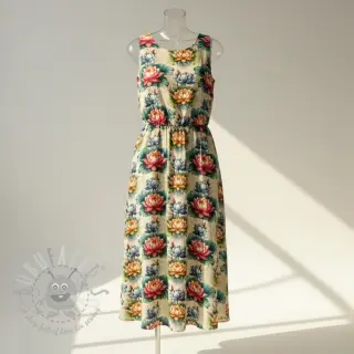 Viscose met linnen Clover design D digital print