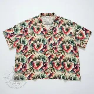 Viscose met linnen Azalea design A digital print