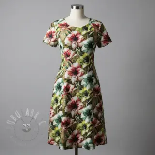 Viscose met linnen Azalea design C digital print